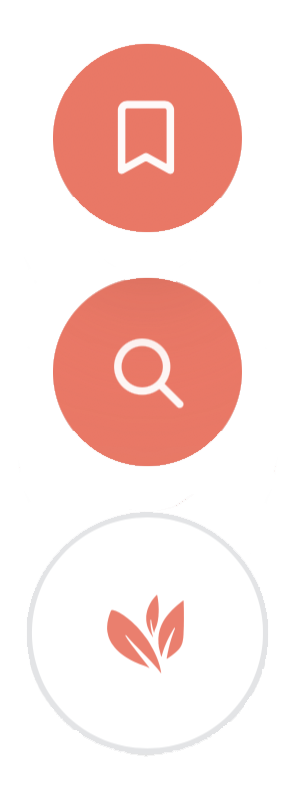 Allspice floating circular button on the edge of the page