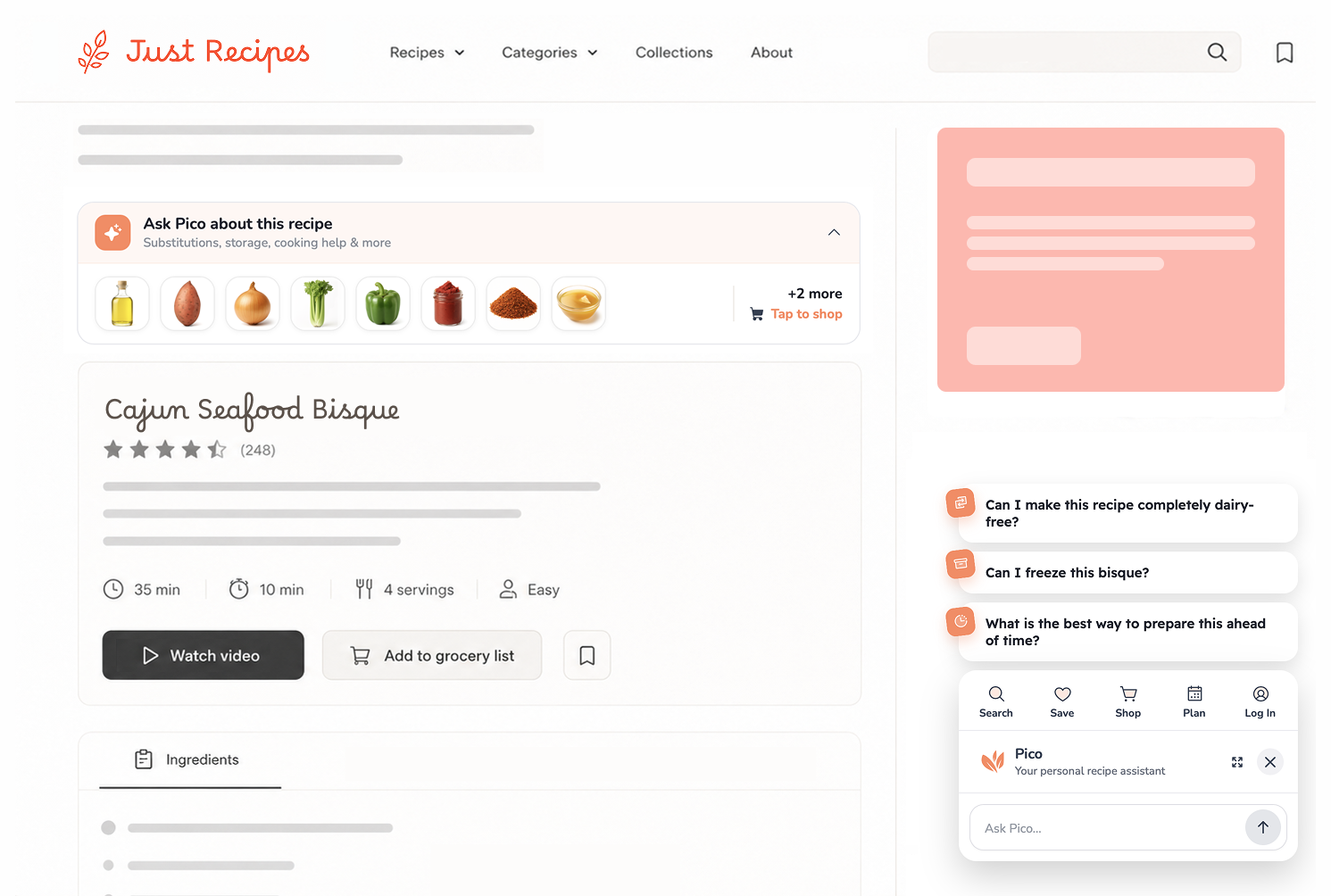 Allspice Floating configuration as a compact assistant beside the article.