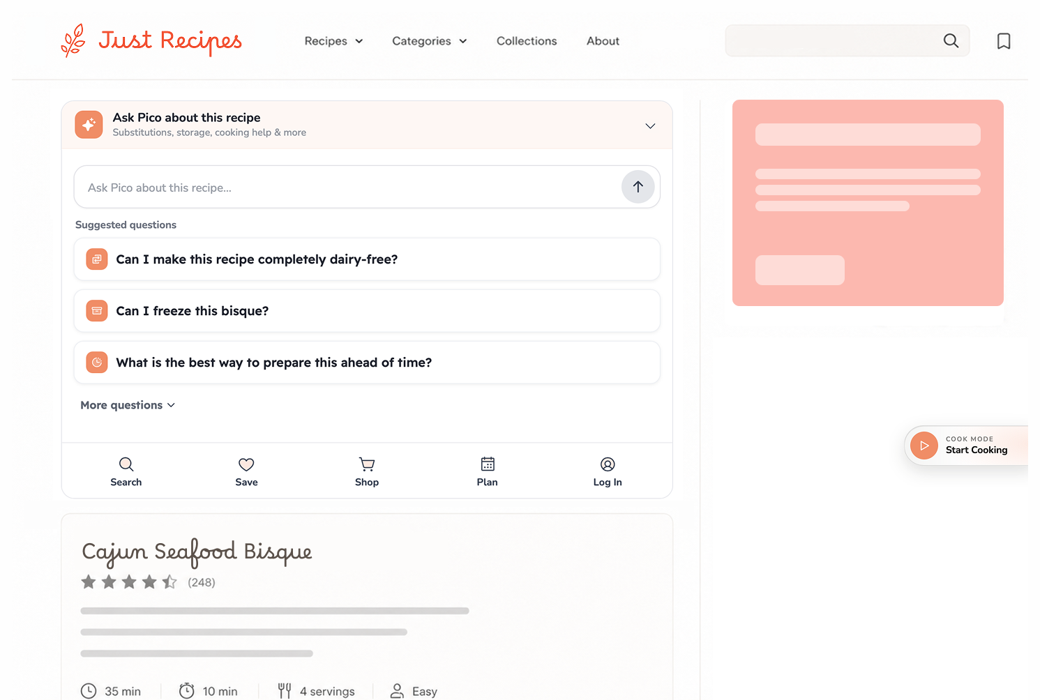Allspice Inline configuration embedded directly inside a recipe post.