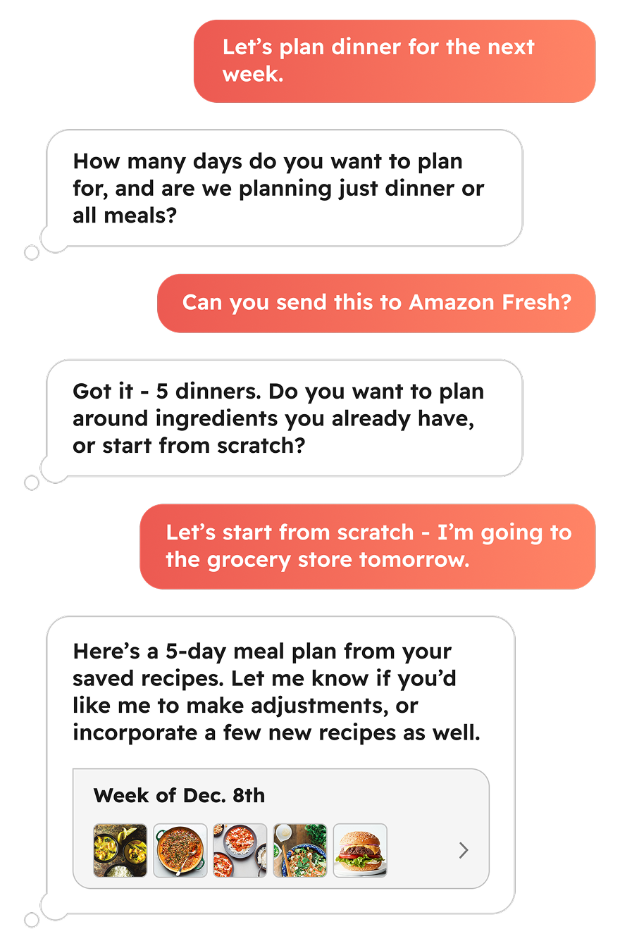 Plan Meals - AI assistant helps plan weekly meals